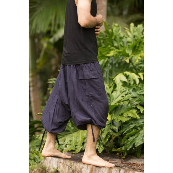 Shantaraam Yoga Ali Baba Dark Blue Shorts Pants - Picture 4 of 5